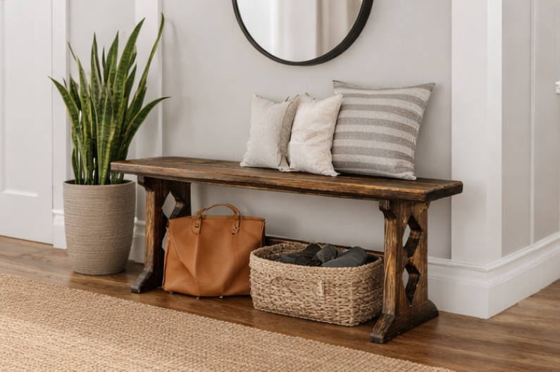 Handmade Rustic Wooden Bench – Diamond Series
