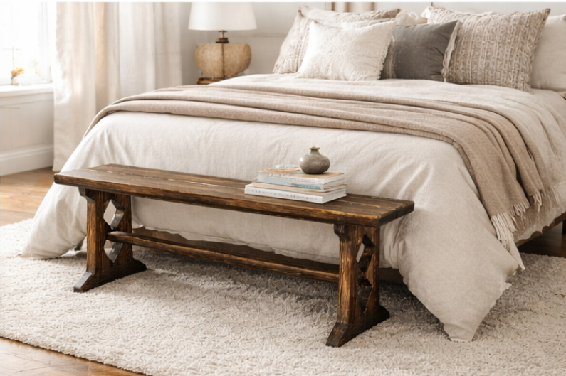 Handmade Rustic Wooden Bench – Diamond Series - Image 5