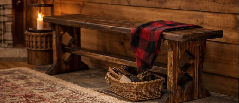 Handmade Rustic Wooden Bench – Diamond Series - Image 10